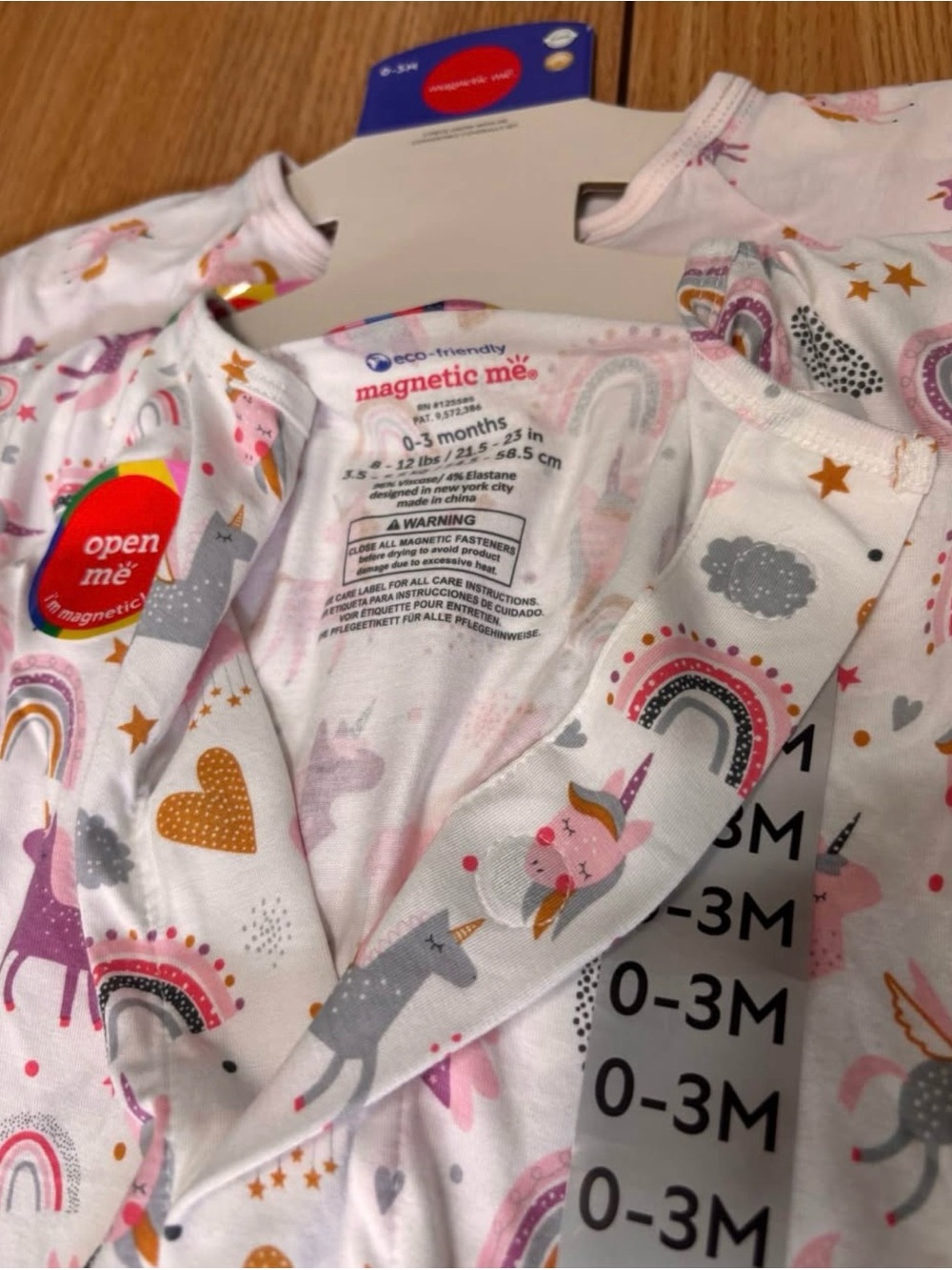Magnetic Me NWT Baby Girl Unicorn 2Pc Magnetic Coverall Set 0-3M - Picture 5 of 6